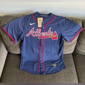Nike Atlanta Braves Ronald Acuna Jr Navy Jersey MLB Baseball